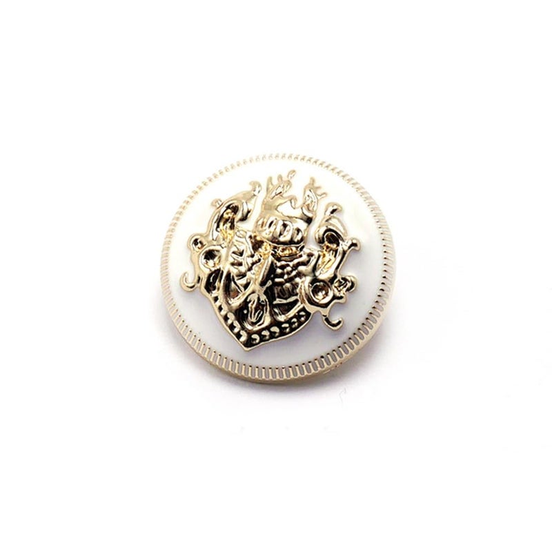 vingol 5PCS Fashion Metal Gold Engraving Copper Button DIY for Handmade Clothing Accessories Coat Shank Buttons (White Gold  18mm) - Image 1